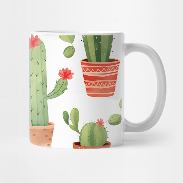 Serenade of Succulents: Cactus Flower Design by Arsy Art